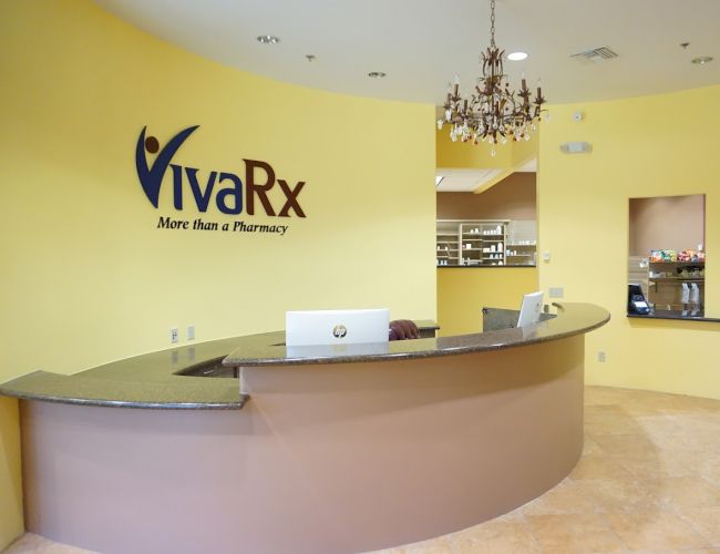 The image shows a reception desk of 